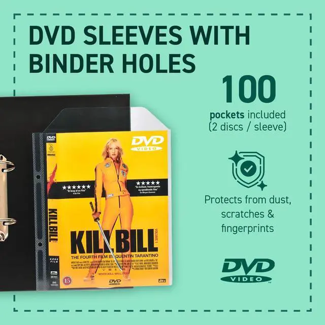 Alt view image 2 of 5 - DJOIS by Tarifold - DVD Sleeves - DVD Storage & Protection - 120 Micron Orange Peel Polypropylene - 100 Unit Capacity - Space for Cover - Closing Flap - 2-Ring Binder Compatible - Made in Denmark