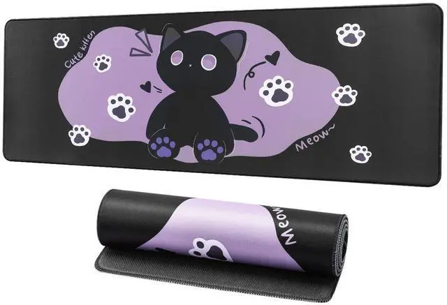Main image of YUNZII Keynovo Gaming Mouse Pad, Large Mouse Pad, Non-Slip 4mm Laptop Gaming Desk Pad,Waterproof Desk Pad for Gaming, Office and Home (Sweet cat, 31.49'' x 11.8'')