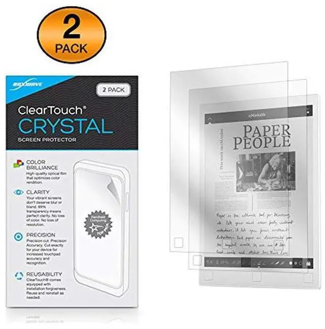 Alt view image 2 of 5 - BoxWave Screen Protector Compatible with Remarkable Paper Tablet (1st Gen) - ClearTouch Crystal (2-Pack), HD Film Skin - Shields from Scratches
