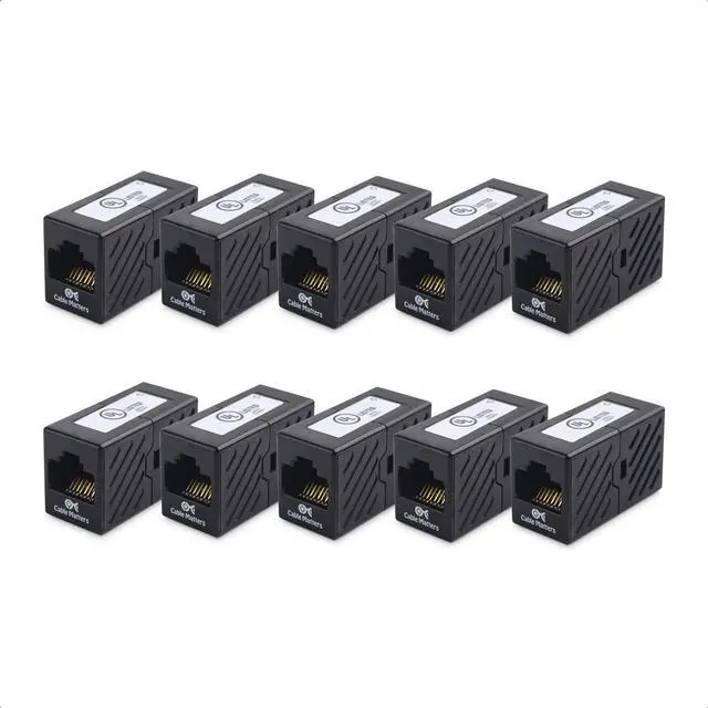Main image of Cable Matters [UL Listed] 10-Pack 10Gbps Cat 6 Ethernet Coupler (RJ45 Coupler, Cat6 RJ45 Female to Female Adapter, Ethernet Extender Adapter) in Black, Compatible with Cat6A, Cat5e