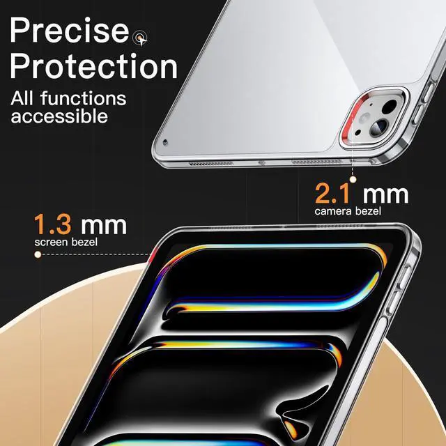 Alt view image 4 of 5 - JETech iPad Pro 11-Inch M4 (2024) Bumper Case and Privacy Screen Protector Bundle