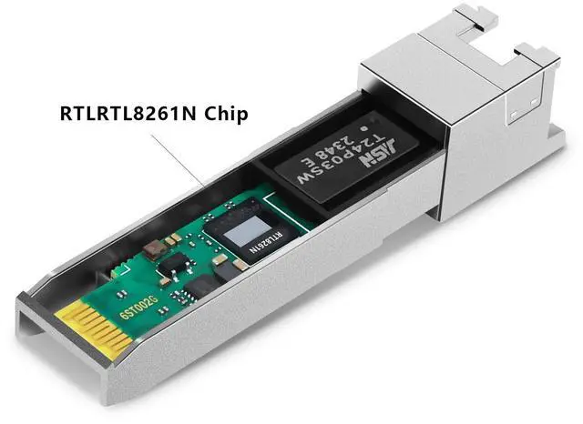 Alt view image 2 of 4 - 10GBASE-T SFP+ to RJ45, RTL8261N Chip 10gagbit SFP Copper RJ45, Mini Gbic Network Transceiver Compatible with Juniper Networks SFPP-10G-T, Fortinet, and Other Open Switch