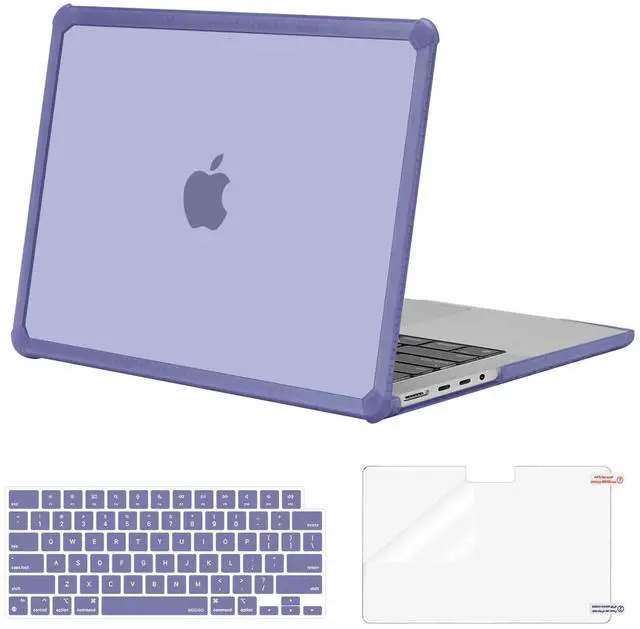 Main image of MOSISO Compatible with MacBook Pro 14 inch Case 2025-2021 M5 M4 M3 M2 M1 A3434 A3112 A3185 A3401 A2918 A2992 A2779 A2442, Heavy Duty TPU Bumper Hard Case&Keyboard Skin&Screen Film,Lavender Gray