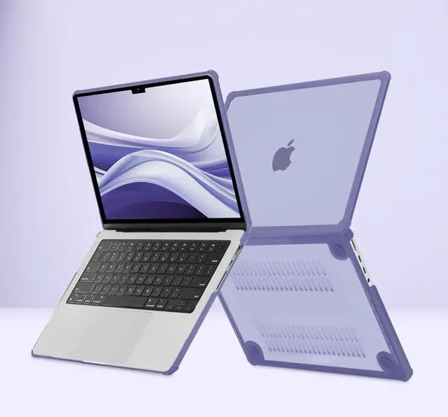 Alt view image 4 of 5 - MOSISO Compatible with MacBook Pro 14 inch Case 2025-2021 M5 M4 M3 M2 M1 A3434 A3112 A3185 A3401 A2918 A2992 A2779 A2442, Heavy Duty TPU Bumper Hard Case&Keyboard Skin&Screen Film,Lavender Gray