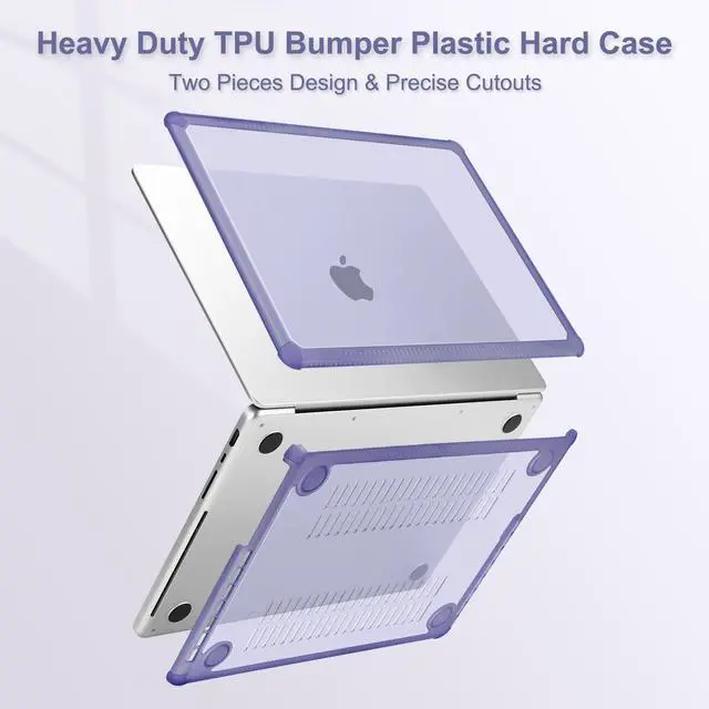 Alt view image 5 of 5 - MOSISO Compatible with MacBook Pro 14 inch Case 2025-2021 M5 M4 M3 M2 M1 A3434 A3112 A3185 A3401 A2918 A2992 A2779 A2442, Heavy Duty TPU Bumper Hard Case&Keyboard Skin&Screen Film,Lavender Gray