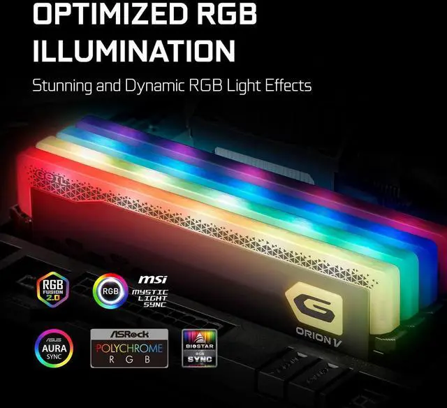 Alt view image 5 of 5 - GeIL Orion RGB DDR5 RAM, 32GB (16GBx2) 5200MHz 1.25V,High Speed Desktop Memory, Hardcore Immersive Gaming/Multimedia Content Creation/Quality Live Streaming(Gray)