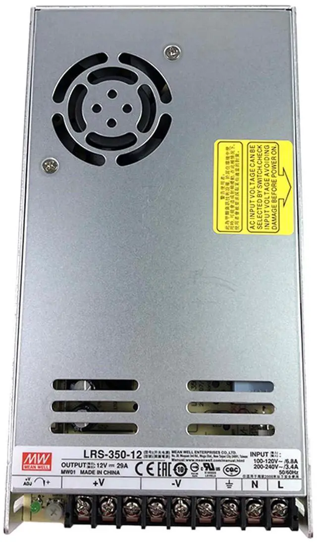 Alt view image 2 of 5 - Mean Well LRS-350-12 350W Single Output Switching Power Supply 12V 29A, 90-132/180-264VAC Input, Industrial Grade, UL Certified, for Automation, Control Systems