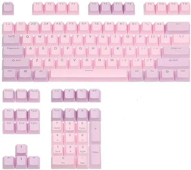 Main image of Happy Balls Backlit Keycaps PBT Cherry MX Keycap Set Doubleshot OEM Profile for US Layout 61 68 75 84 87 96 98 104 108 MX Switches Mechanical Keyboard (Pink Purple Kit)