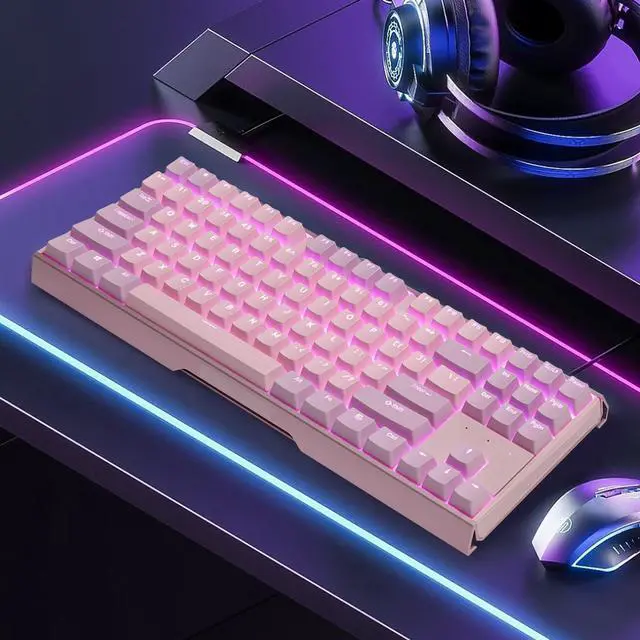 Alt view image 2 of 5 - Happy Balls Backlit Keycaps PBT Cherry MX Keycap Set Doubleshot OEM Profile for US Layout 61 68 75 84 87 96 98 104 108 MX Switches Mechanical Keyboard (Pink Purple Kit)