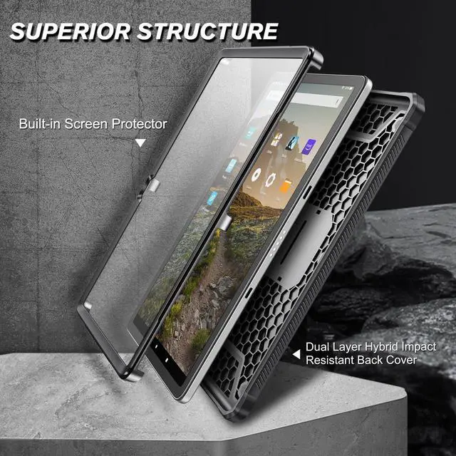 Alt view image 4 of 5 - Fintie Case for  Fire Max 11 (13th Generation, 2023 Release) - Premium Vegan Leather Slim Fit Folding Stand Case + [Tuatara] Rugged Unibody Hybrid Kickstand Cover, with Auto Sleep/Wake