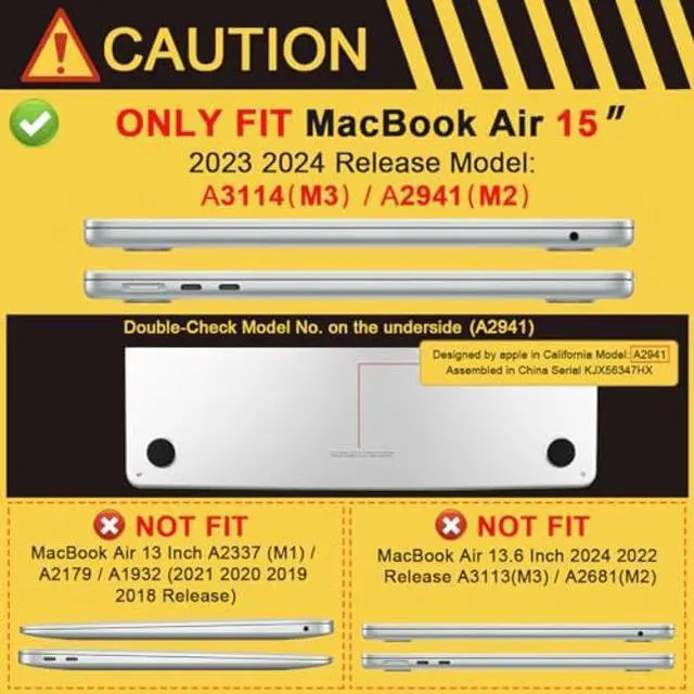 Alt view image 2 of 5 - Batianda Premium Case for New MacBook Air 15 inch 2025 2024 2023 with M4 M3 M2 Chip, Designed Black Protective Plastic Hardshell & Keyboard Cover & Screen Protector, Moon in Sky