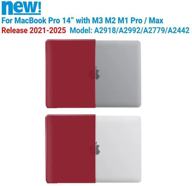 Alt view image 4 of 5 - IBENZER Case for MacBook Pro 14 Inch Case 2025 2024 M4 M3 M2 M1 A3112 A3185 A3401 A2918 A2992 A2779 A2442 Pro/Max, HardShellCase & SleeveBag &KeyboardCover &Type-c(2025-2021), Wine Red, T14WR+3