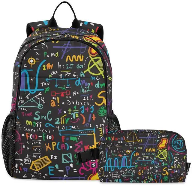 Main image of ALAZA Colorful Math Science Geometric Backpack and Lunch Bag Set Back Pack Bookbag Cooler Case Kits