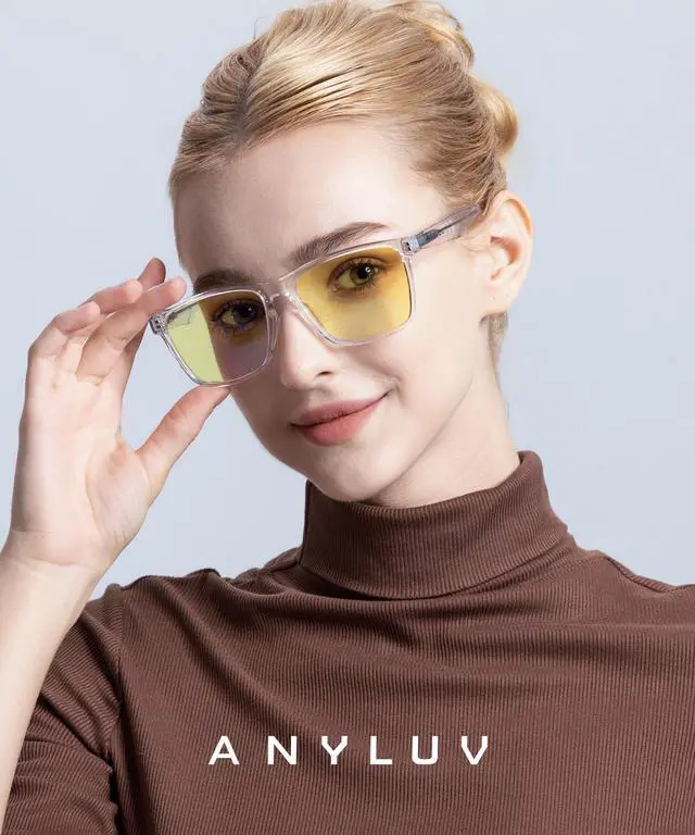 Alt view image 2 of 5 - ANYLUV Blue Light Glasses for Men & Women, Stylish Blue Light Blocking Glasses, UV400 Protection & Anti Eyestrain Eyewear