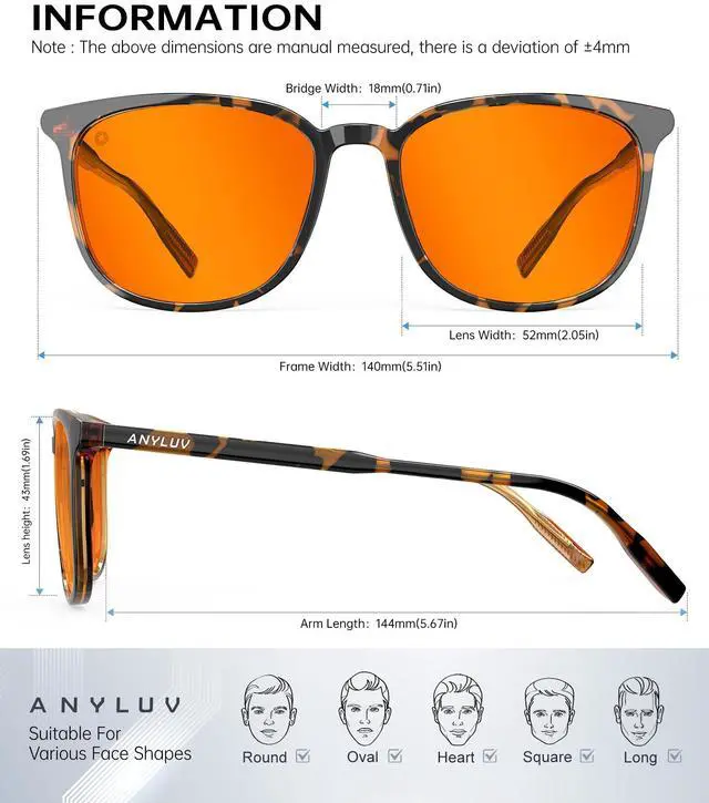Alt view image 4 of 5 - ANYLUV Blue Light Glasses for Woman Men, Womens Blue Light Blocking Glasses Computer Glasses Anti Eyestrain & UV400