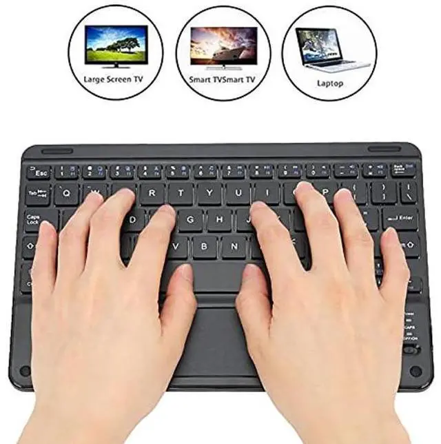 Alt view image 4 of 5 - ASHATA Keyboard,9 in Portable Slim Aluminium Alloy Keyboard with Touchpad,Protective Case,Large Battery,for Android,for,for ComputerPCTablet