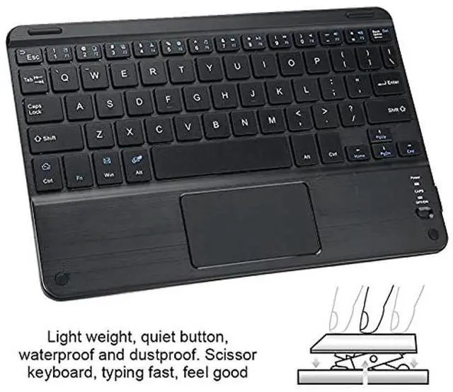 Alt view image 5 of 5 - ASHATA Keyboard,9 in Portable Slim Aluminium Alloy Keyboard with Touchpad,Protective Case,Large Battery,for Android,for,for ComputerPCTablet