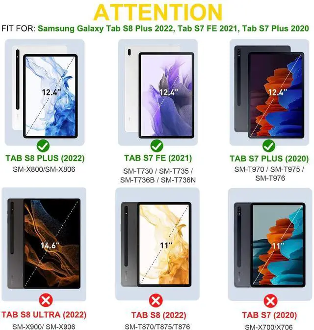 Alt view image 2 of 5 - BATYUE Case for Samsung Galaxy Tab S10+ Plus /S9 FE+ Plus /S9+ Plus /S8+ Plus /S7+ Plus /S7 FE 5G 12.4 inch, Shockproof Protective Tablet Case with Shoulder Strap, Kickstand, Pink