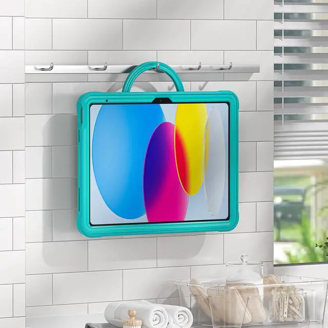 Alt view image 4 of 5 - BATYUE iPad 9th Generation Case - Protective Case for 10.2 inch iPad 9th/ 8th/ 7th Generation 2021/2020/ 2019, Cover with Pencil Holder/360deg Swivel Stand/Shoulder Strap/Screen Protector - Light Blue