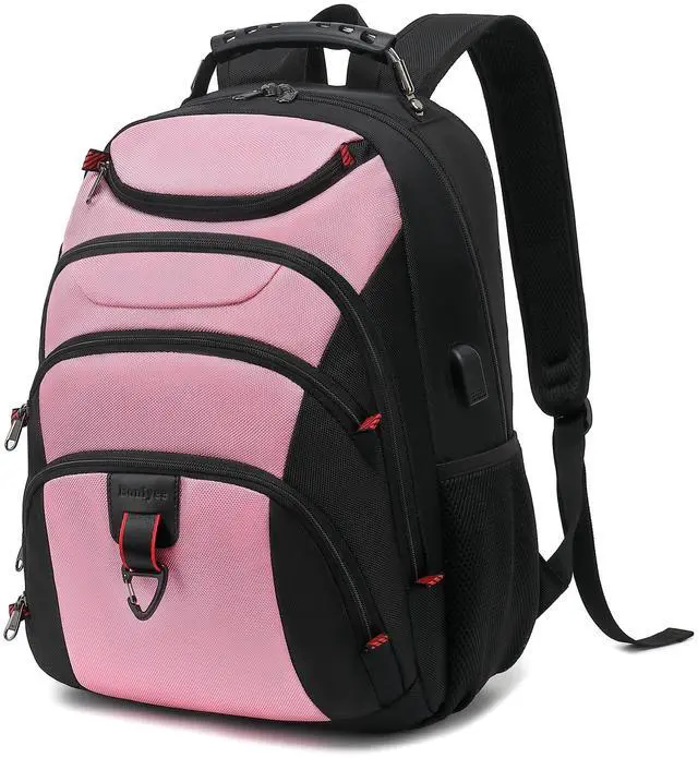 Main image of Boavan Laptop Backpack for men, 15.6 inch Laptop Bag with USB Port, Waterproof Travel Work Backpack Purse, Anti-Theft Teacher Nurse Doctor Casual Bookbags Office Business backpack,PinkBlack