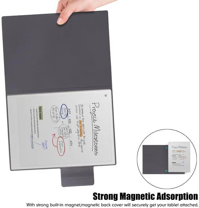 Alt view image 4 of 5 - BOZHUORUI Magnetic Case for 11.8" Remarkable Paper Pro 2024 Tablet - Ultra-Thin Lightweight PU Leather Book Folio Cover with Auto Sleep/Wake (Dark Blue)