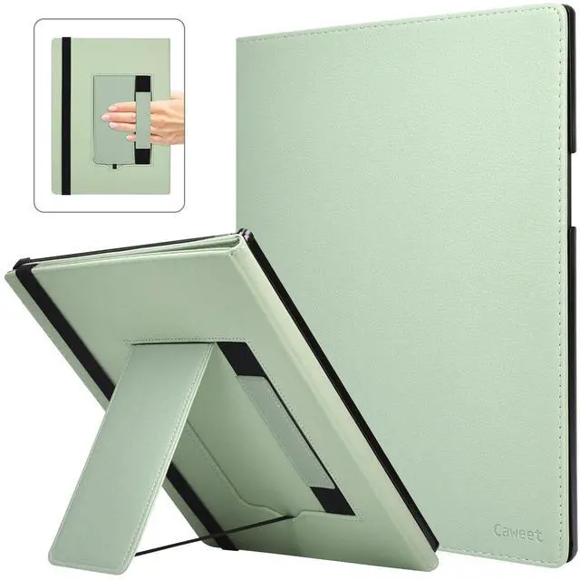 Main image of Caweet Stand Case for Remarkable Paper Pro 11.8 Inch 2024, Hard Back Shell Protective Auto Sleep/Wake Book Folio Cover with Pen Holder and Hand Strap, Green