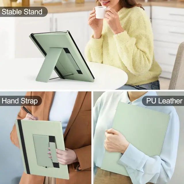 Alt view image 2 of 5 - Caweet Stand Case for Remarkable Paper Pro 11.8 Inch 2024, Hard Back Shell Protective Auto Sleep/Wake Book Folio Cover with Pen Holder and Hand Strap, Green