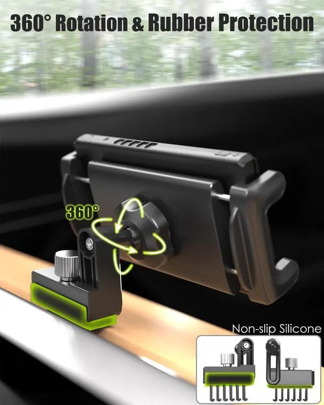Alt view image 3 of 5 - Charchendo Car Game Consoles Mount for Tesla Model Y/3, Air Vent Holder for Switch Tablet Phone with Anti-Drop Shake Road Trip Essentials Compatible with Switch, iPad 12.9, Phones More Devices 4-13''