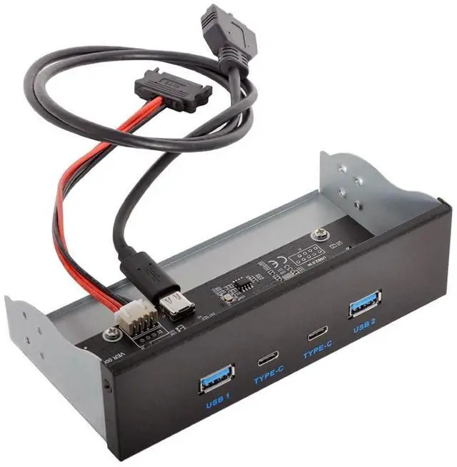 Main image of chenyang 5.25" Front Panel CD-ROM Bay 2 USB 3.0 & 2 USB C HUB 4 Ports to Motherboard USB 20Pin Adapter