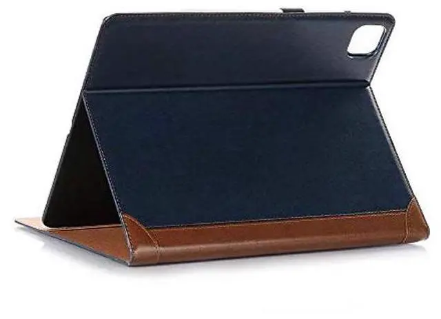 Alt view image 5 of 5 - iPad Air-6 (13'') Case, iPad Pro-3 4 5 6 (12.9'') Case with Pen Holder, DMaos Business Vintage Book Synthetic Leather Stand Folio Smart Cover - Blue