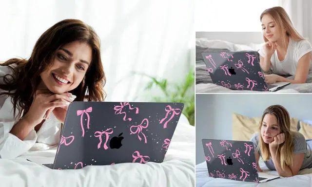 Alt view image 3 of 5 - DONGKE Compatible with MacBook Pro 13 inch Case 2024 2023-2020 Release A2338 M2/M1 A2251 A2289 with Retina Display & Touch ID, Plastic Hard Shell & Keyboard Cover & Screen Film - Bows & Star