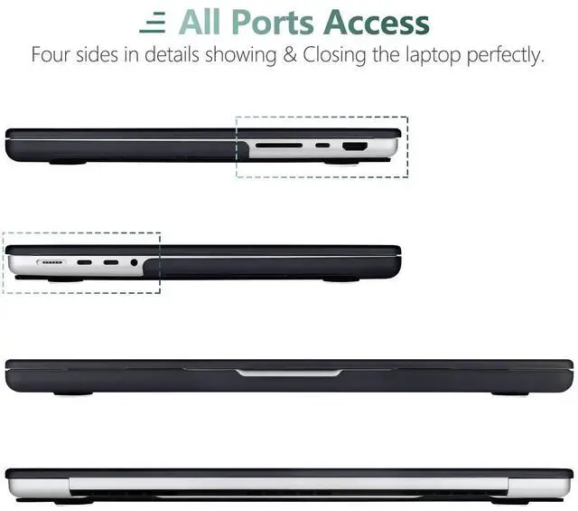 Alt view image 3 of 5 - DONGKE for M4 MacBook Pro 16 Inch Case 2024 2023 2021 A3403 A3186 M3 A2991 M2 A2780 M1 A2485 Pro/Max Chip, Plastic Hard Shell Case & Keyboard Cover for Mac Pro 16 with Touch ID, Composition Book