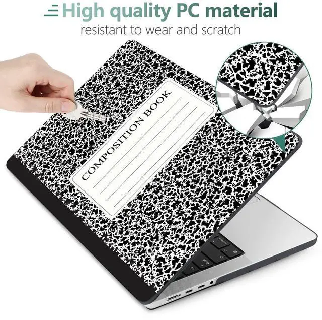 Alt view image 5 of 5 - DONGKE for M4 MacBook Pro 16 Inch Case 2024 2023 2021 A3403 A3186 M3 A2991 M2 A2780 M1 A2485 Pro/Max Chip, Plastic Hard Shell Case & Keyboard Cover for Mac Pro 16 with Touch ID, Composition Book
