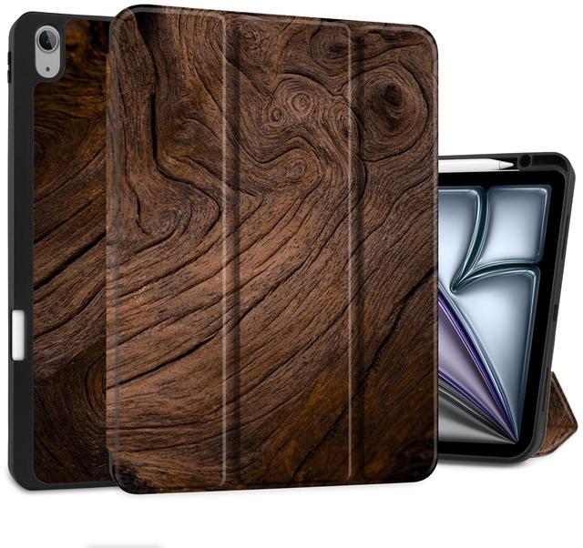 Main image of DONGKE for iPad Air 13 Inch Case M3 2025, M2 2024 - [Built-in Pencil Holder] Slim Trifold Stand Shockproof Protective Cover with Soft TPU Back Support Auto Sleep/Wake - Wood Grain