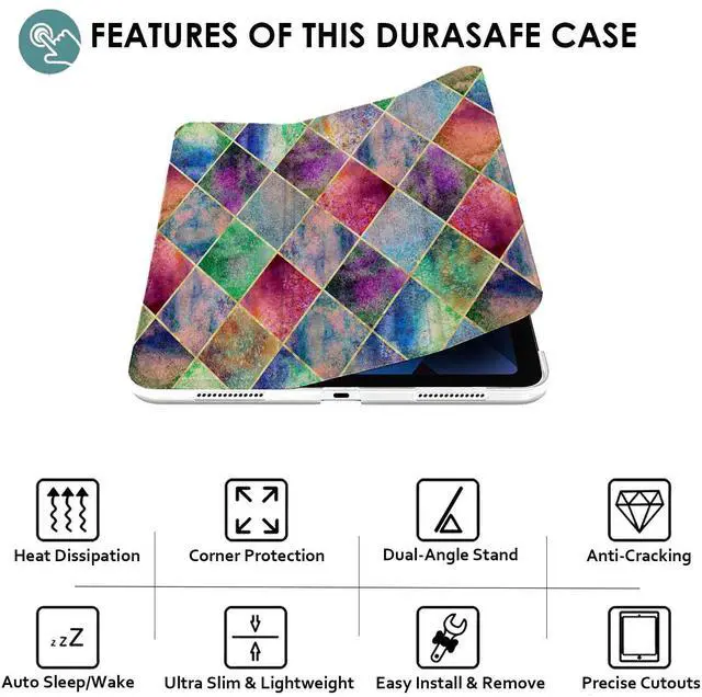 Alt view image 5 of 5 - DuraSafe Cases for iPad Pro 12.9 inch 4th Gen 2020 PC Cover A2229 MY2H2LL/A MY2J2LL/A A2069 MXAT2LL/A MXAV2LL/A MXAU2LL/A MXAW2LL/A A2233 MY3K2LL/A MY3J2LL/A MXFY2LL/A MXG02LL/A - Diagonal Grid
