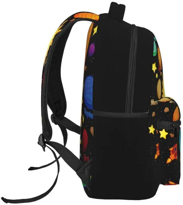 Alt view image 3 of 5 - Dujiea 17 Inch Backpack Planets Laptop Backpack School Bookbag Travel Shoulder Bag With Chest Strap