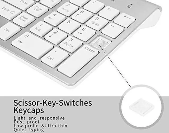Alt view image 3 of 5 - Wireless Keyboard and Mouse Combo with USB C & USB A Receiver-Full Size Type c Keyboard and Mouse (Silver)