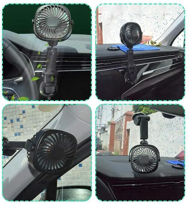 Alt view image 2 of 5 - Gazaar USB Car Fan with Suction Cup, USB Rechargeable Wall Fan, USB Fan with 360 Degree Rotation