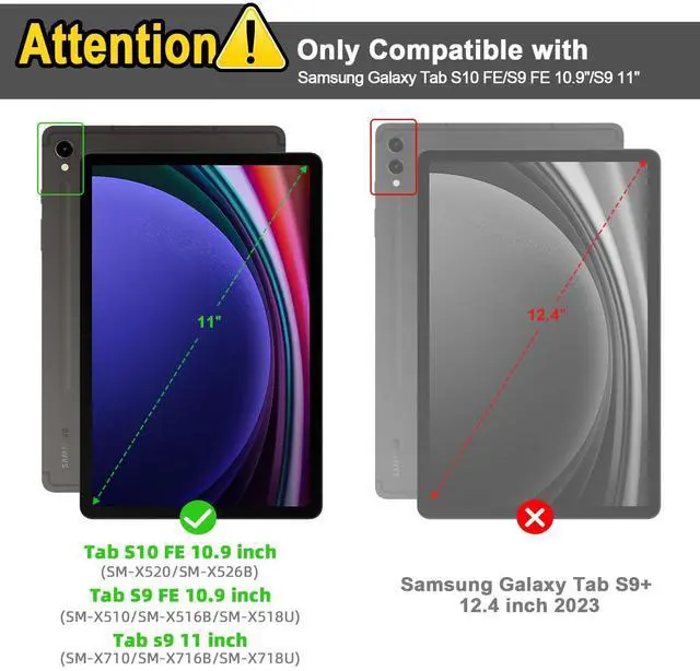 Alt view image 2 of 5 - GOKOCO for Samsung Galaxy Tab S10 FE/S9 FE 10.9"/S9 11" Keyboard Case,Magnetic Detachable Keyboard Case with S Pen Holder for SM-X710/X716B/X718U/SM-X510/SM-X516-Pine Green