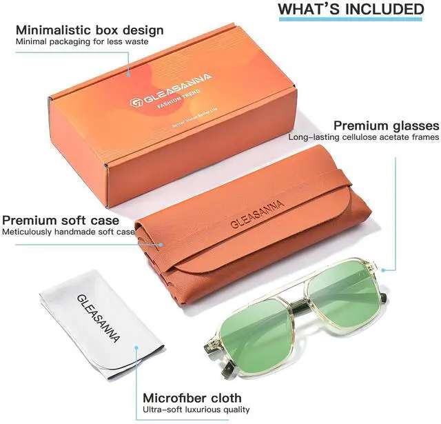 Alt view image 5 of 5 - GLEASANNA Sleep Glasses for 99.9% Blue Light Glasses Dual AR Coatings Green Lens for Computer Gaming Reduce Eyestrain