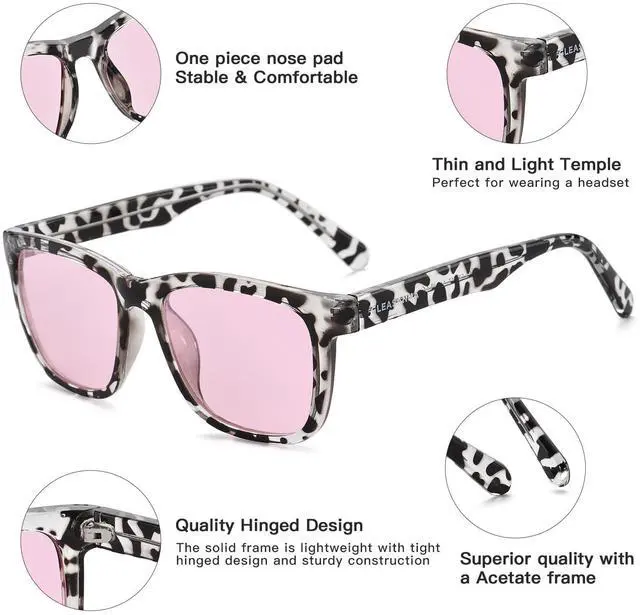 Alt view image 3 of 5 - GLEASANNA 99.9% Blue Light Glasses for Woman Sleep Computer Gaming Glasses - Anti Eyestrain and UV400 Glare Protection