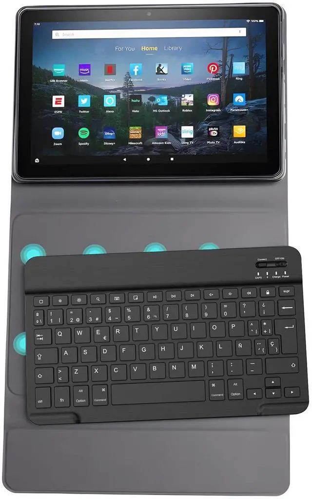 Alt view image 5 of 5 - GYSDCAZ Keyboard Case for  Kindle Fire HD 10&10 Plus (2021&2023) 10.1 inch, Detachable Bluetooth Keyboard with Mouse