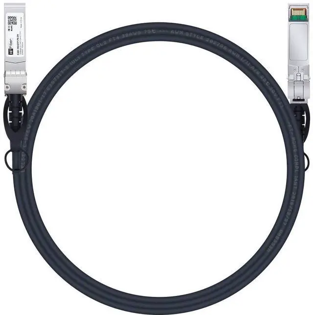 Main image of H!Fiber 2 Pack SFP Cable, 10G SFP+ DAC, 3m(9.8ft), 10GBASE-CU Passive Direct Attach Copper Twinax Cable for Cisco SFP-H10GB-CU3M, Ubiquiti UniFi UC-DAC-SFP+, Meraki, Mikrotik, Intel, Fortinet, Netgear