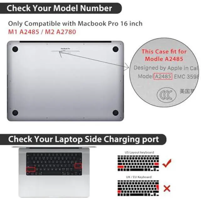Alt view image 2 of 5 - HOHAIYOO Compatible with MacBook Pro 16 inch Case 2024 2023 2022 2021 Release M4 A3186 A3403 M3 A2991 M2 A2780 M1 A2485, Hard Case Shell+Keyboard Cover+Screen Protector+Webcam Cover, Curved Doodle