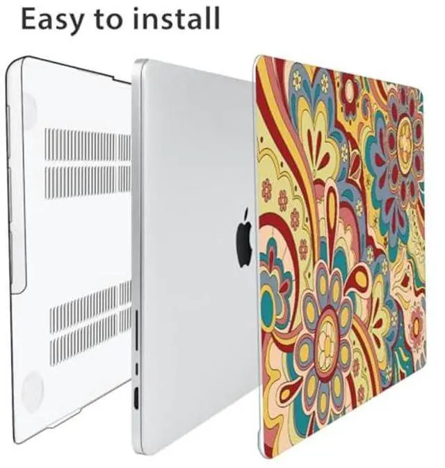 Alt view image 5 of 5 - HOHAIYOO Compatible with MacBook Pro 16 inch Case 2024 2023 2022 2021 Release M4 A3186 A3403 M3 A2991 M2 A2780 M1 A2485, Hard Case Shell+Keyboard Cover+Screen Protector+Webcam Cover, Curved Doodle