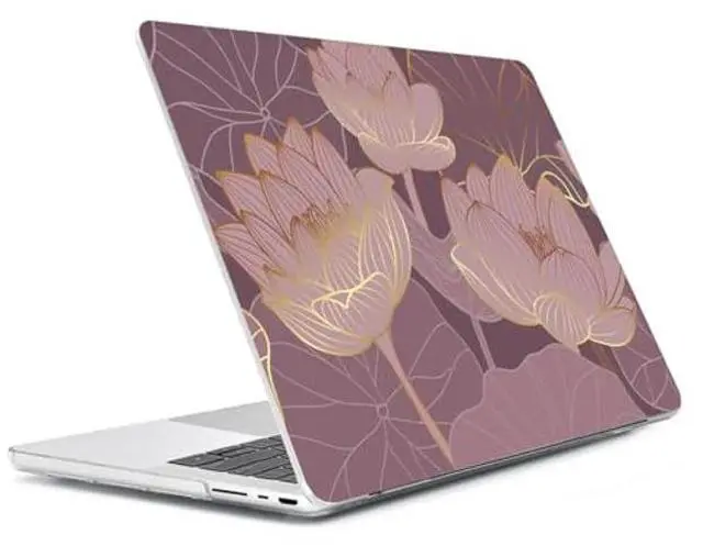 Alt view image 3 of 5 - HOHAIYOO Compatible with MacBook Pro 16 inch Case 2024 2023 2022 2021 Release M4 A3186 A3403 M3 A2991 M2 A2780 M1 A2485, Hard Case Shell+Keyboard Cover+Screen Protector+Webcam Cover, Lotus