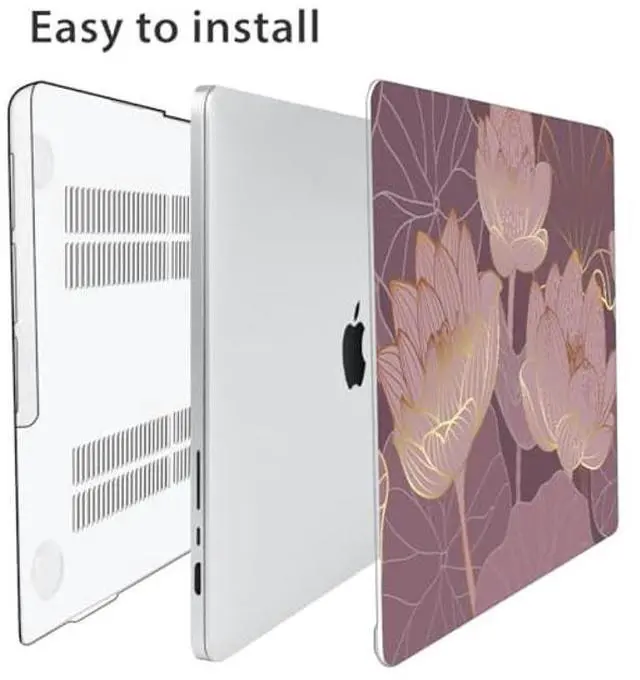 Alt view image 5 of 5 - HOHAIYOO Compatible with MacBook Pro 16 inch Case 2024 2023 2022 2021 Release M4 A3186 A3403 M3 A2991 M2 A2780 M1 A2485, Hard Case Shell+Keyboard Cover+Screen Protector+Webcam Cover, Lotus