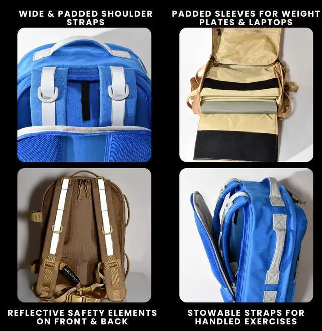 Alt view image 5 of 5 - HYPERWEAR Hyper Ruck, 20L Rucking Backpack Blue (empty) 3 Rucking Weight-Plate/Laptop Sleeves