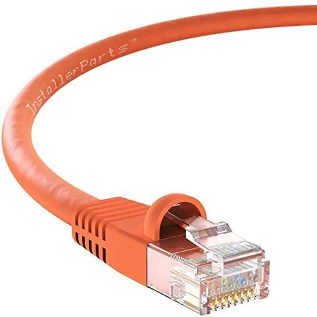 Main image of InstallerParts (10 Pack Ethernet Cable CAT5E Cable UTP Booted 10 FT - Orange - Professional Series - 1Gigabit/Sec Network/Internet Cable, 350MHZ