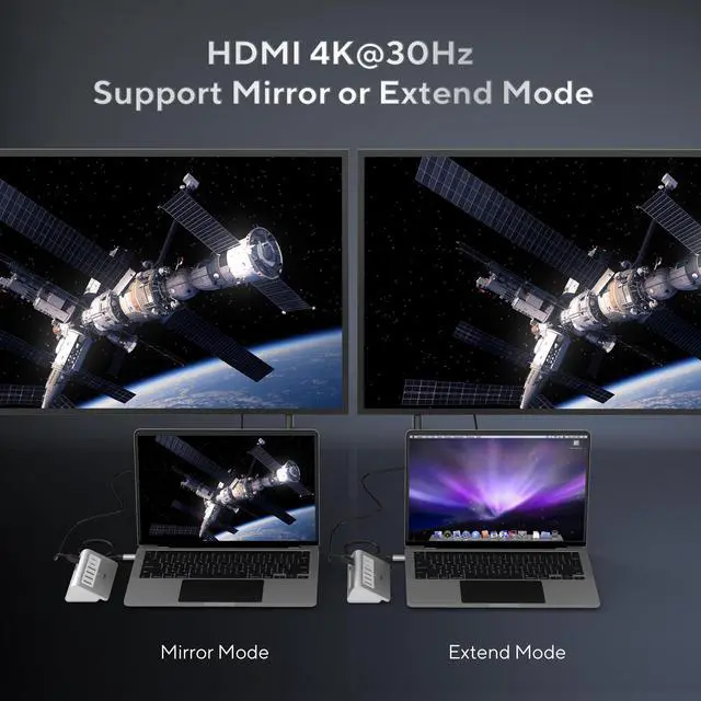 Alt view image 3 of 5 - USB C Hub, 9-in-1 USB C Hub Multiport Adapter with 4K HDMI, PD 100W, 9-Port USB 3.2/USB C Hub with 10Gbps, 65W Power Adapter and 3.3FT Cable, Aluminum USB Hub for Laptop, iPhone 16/15, PC